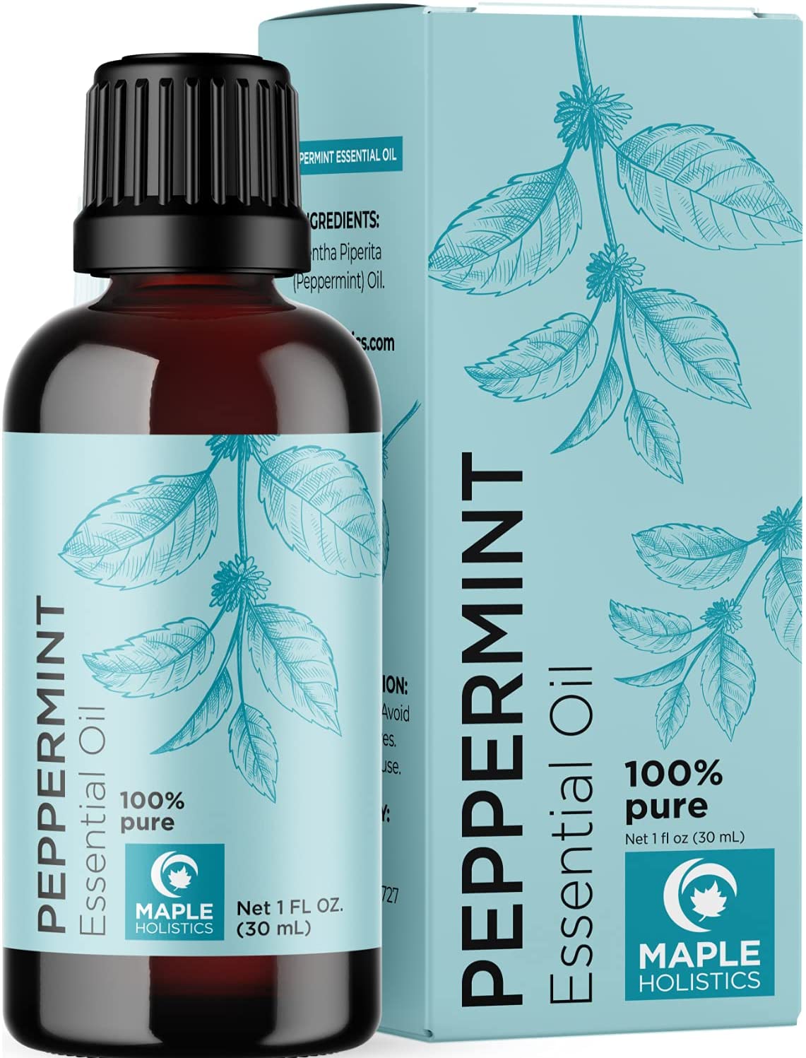 100% Pure Peppermint Oil Undiluted by Maple Holistics