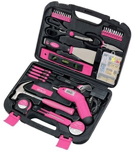 Apollo Precision Tools DT0773N1 135-Piece Household Pink Tool Kit