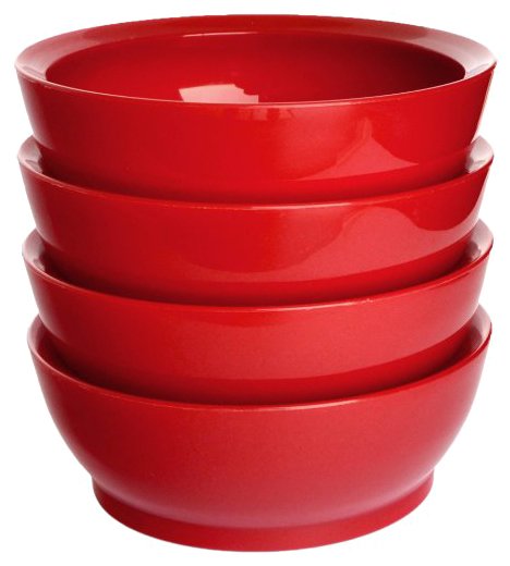 CaliBowl 45206 Low Pro 12-Ounce Non-Spill 2-Piece Bowl Set Red