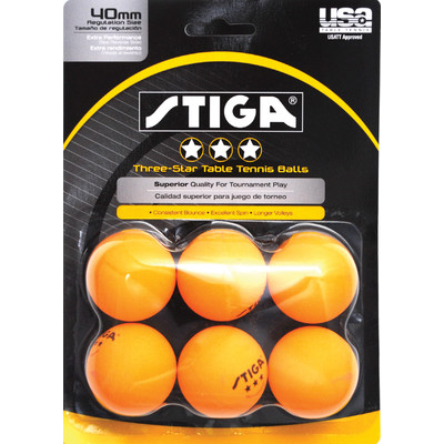 Stiga 3-Star Orange Table Tennis Balls