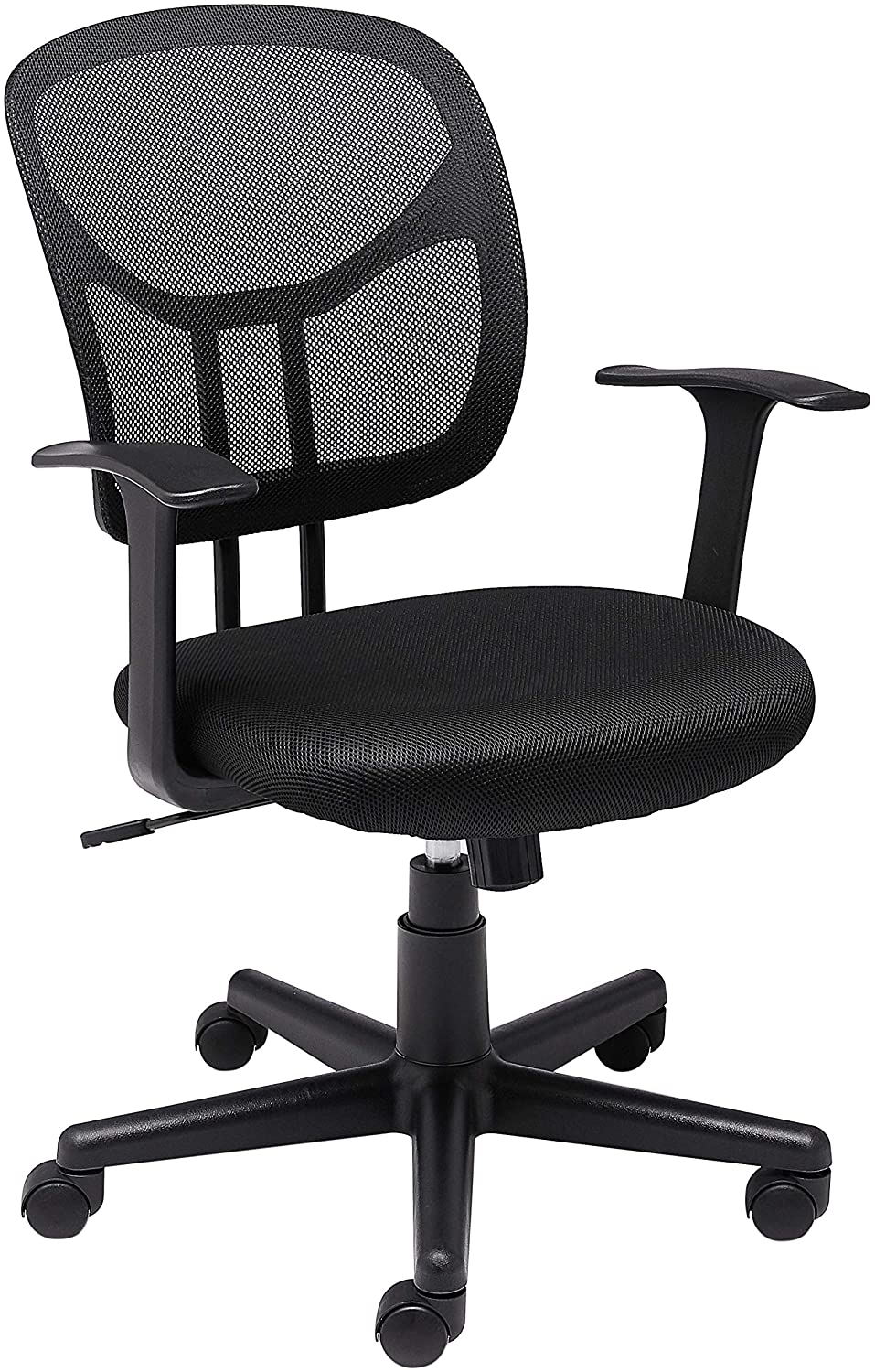 Review of Amazon Basics Mesh, Mid-Back, Adjustable, Swivel Office Desk Chair with Armrests, Black