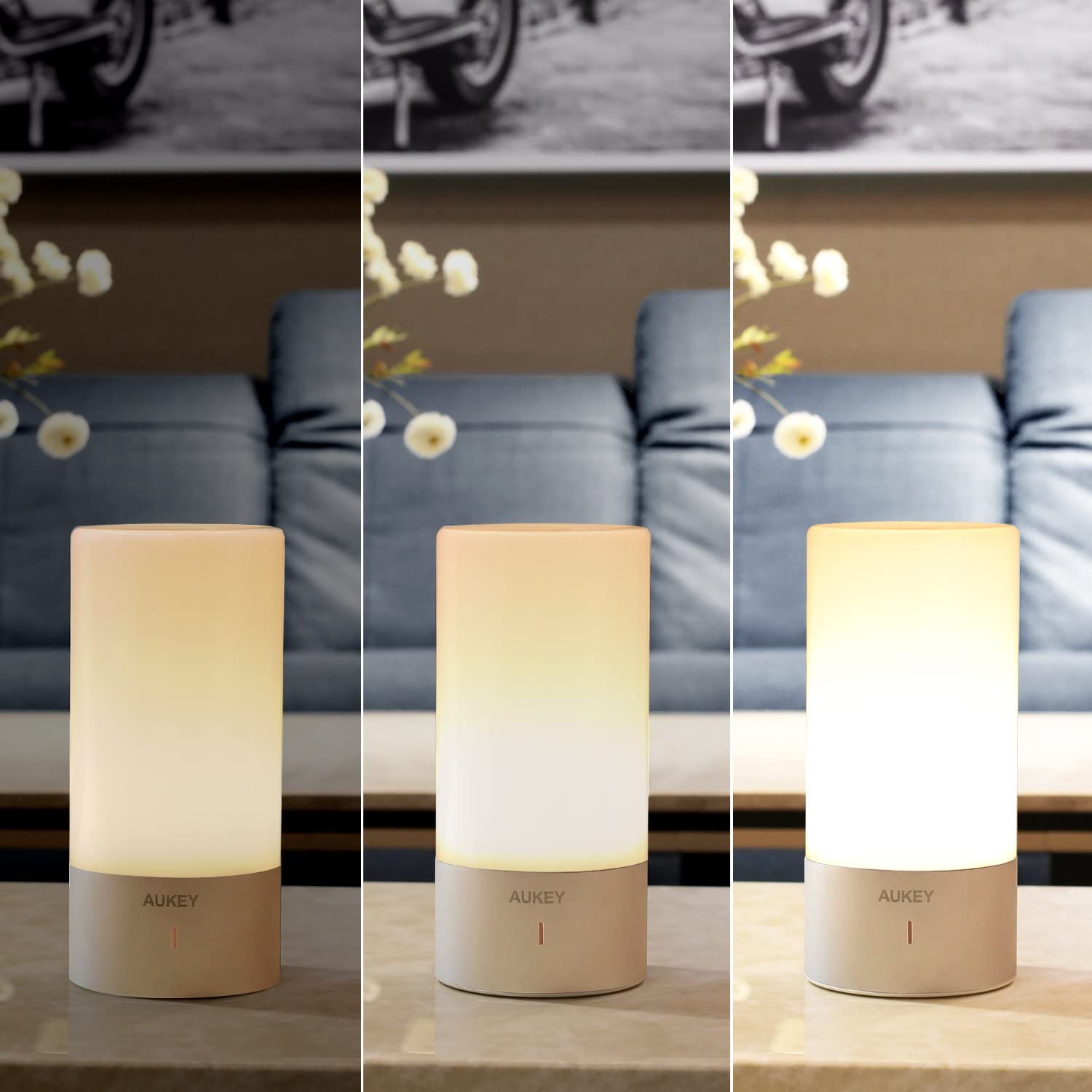 Review of AUKEY Table Lamp, Touch Sensor Bedside Lamps + Dimmable Warm White Light