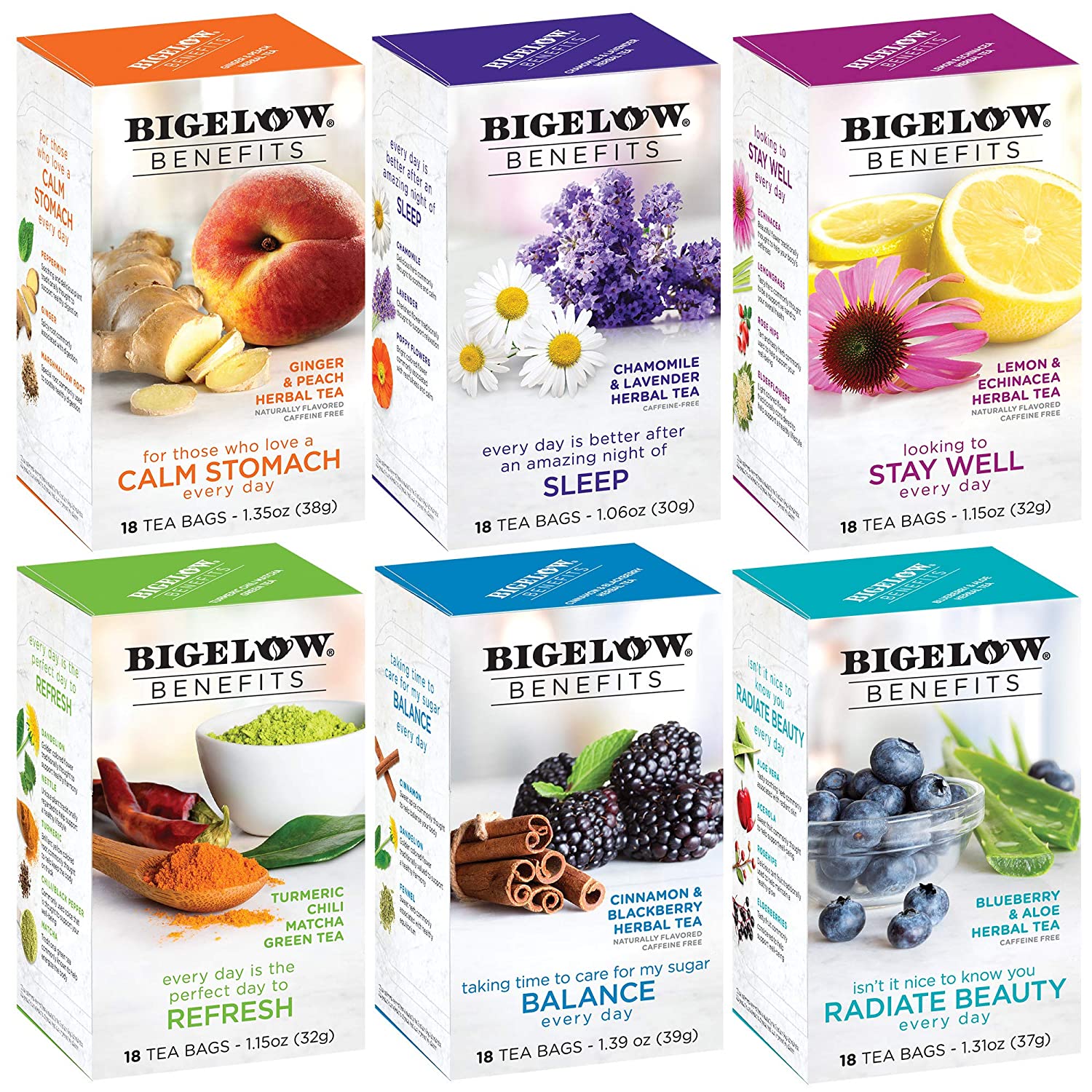 Review of Bigelow Tea Benefits Wellness Teabag Variety Pack