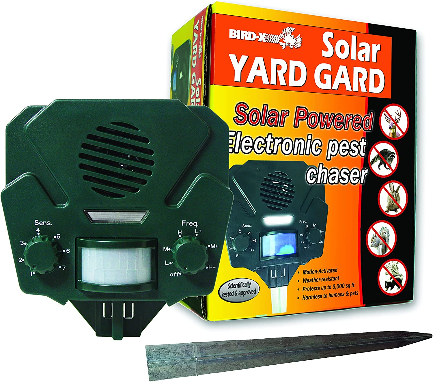 Bird-X Solar Yard Gard Electronic Animal Repeller