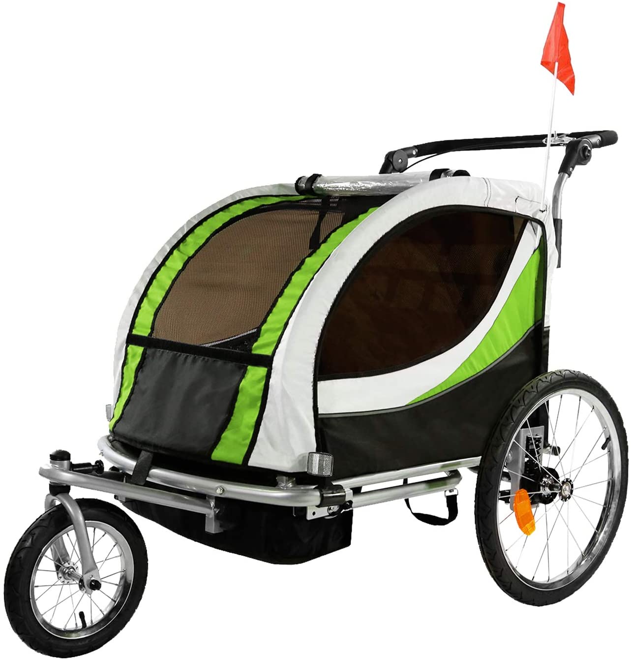 Review of ClevrPlus Deluxe 3-in-1 Double 2 Seat Bicycle Bike Trailer Jogger Stroller