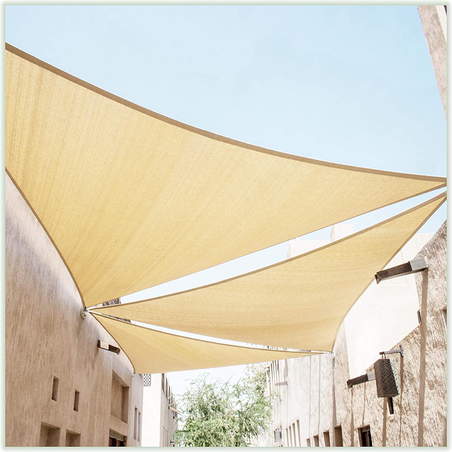 Review of ColourTree 20' x 20' x 20' Beige Triangle TAPT20 Sun Shade Sail Canopy