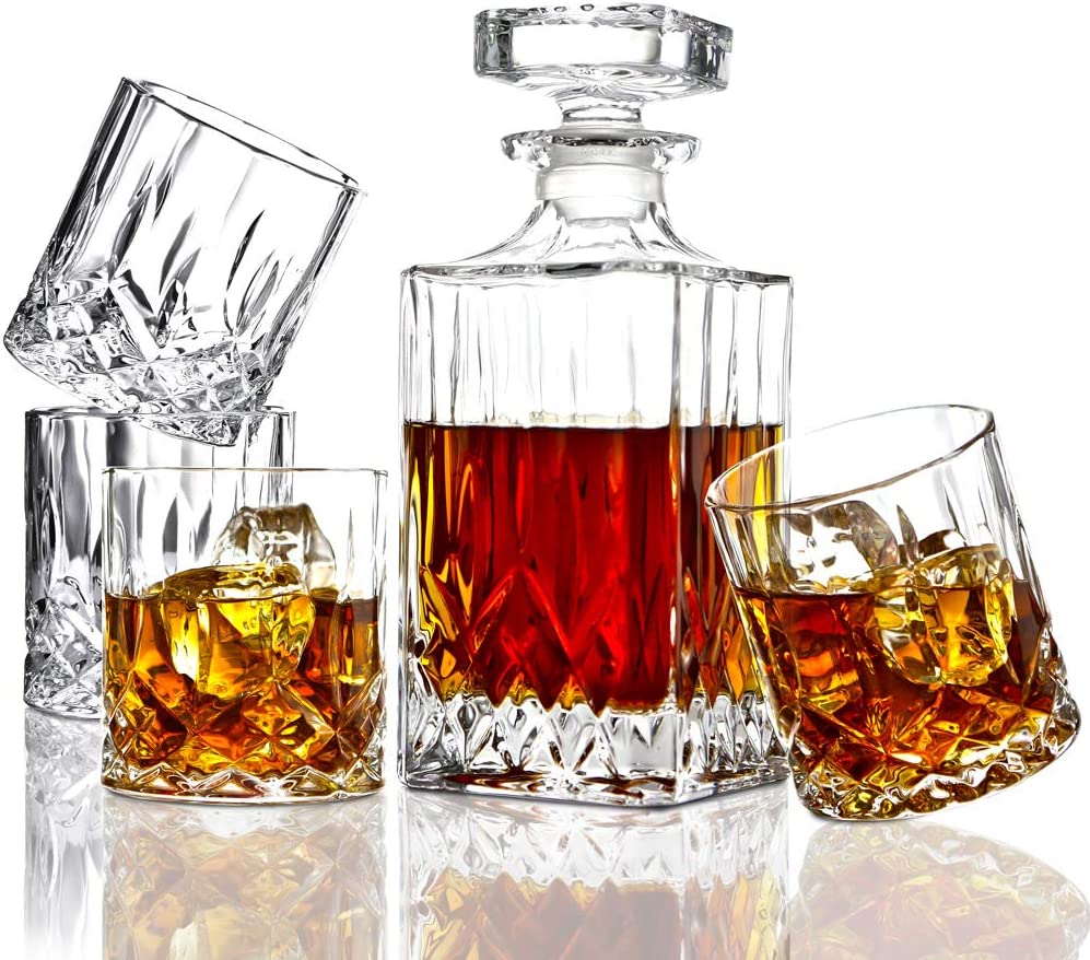 Review of ELIDOMC 5PC Italian Crafted Crystal Whiskey Decanter