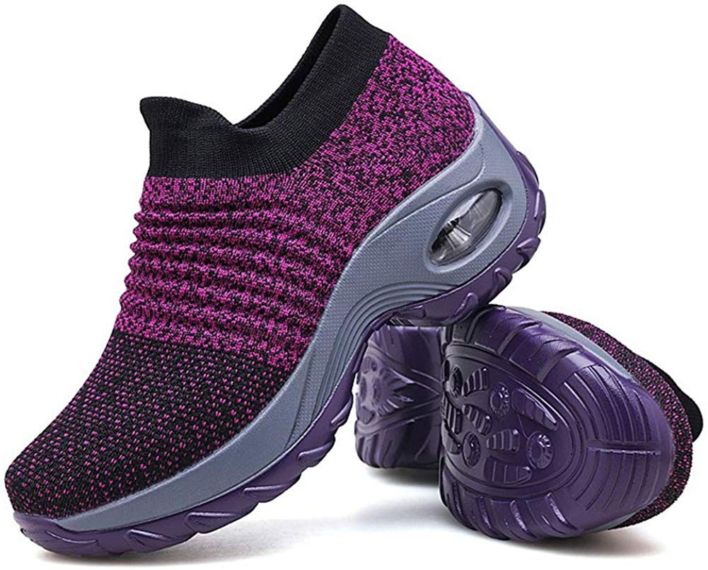 Review of Granteva Women's Walking Shoes Sock Sneakers - Mesh Slip On Air Cushion