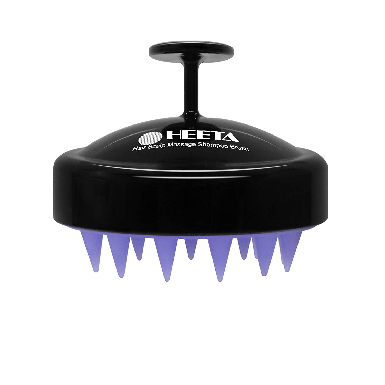HEETA Scalp Care Hair Brush with Soft Silicone Scalp Massager (Black)