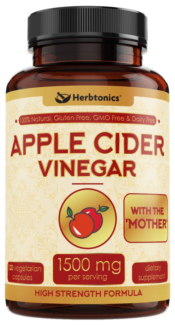 High Strength Apple Cider Vinegar Capsules with Mother - Acv Pills 1500mg
