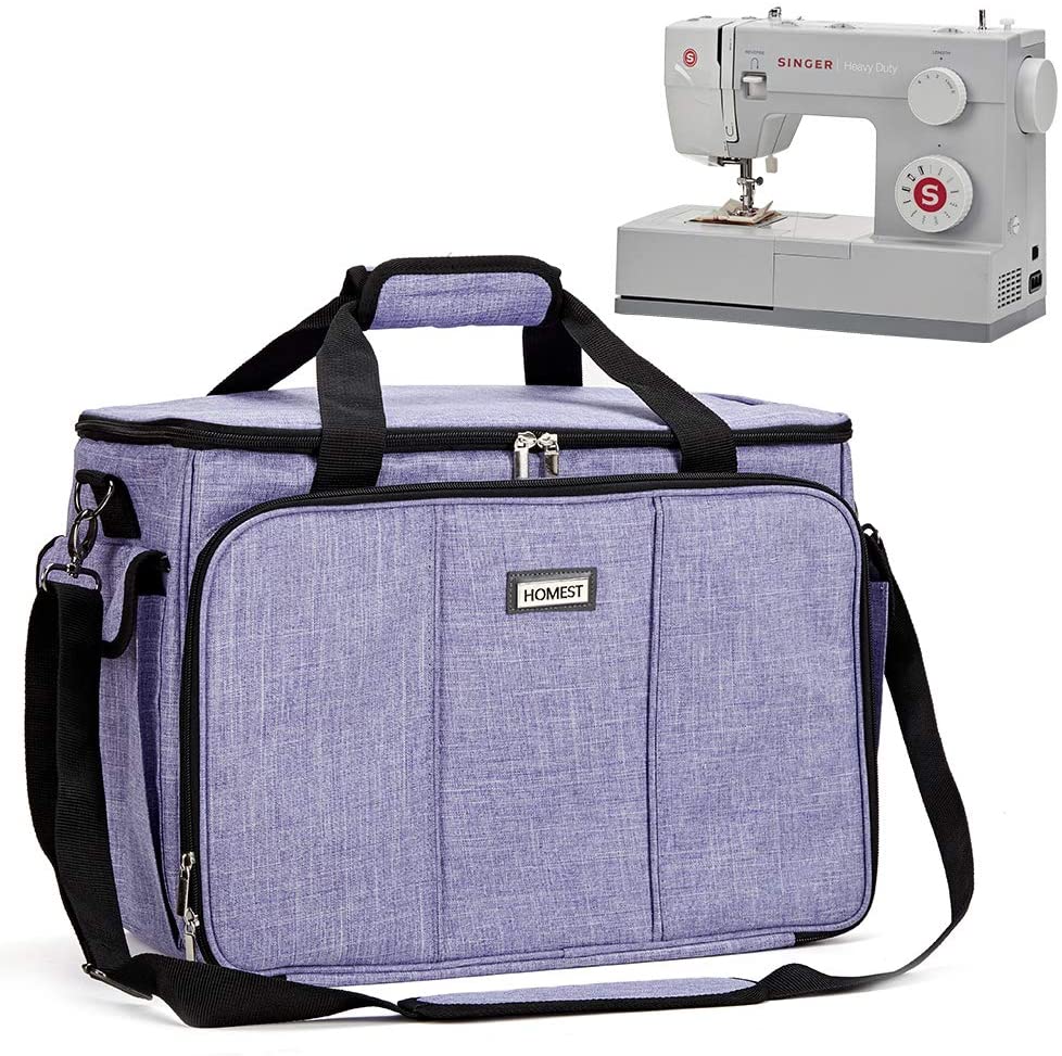 HOMEST Sewing Machine Carrying Case with Multiple Storage Pockets, Universal Tote Bag