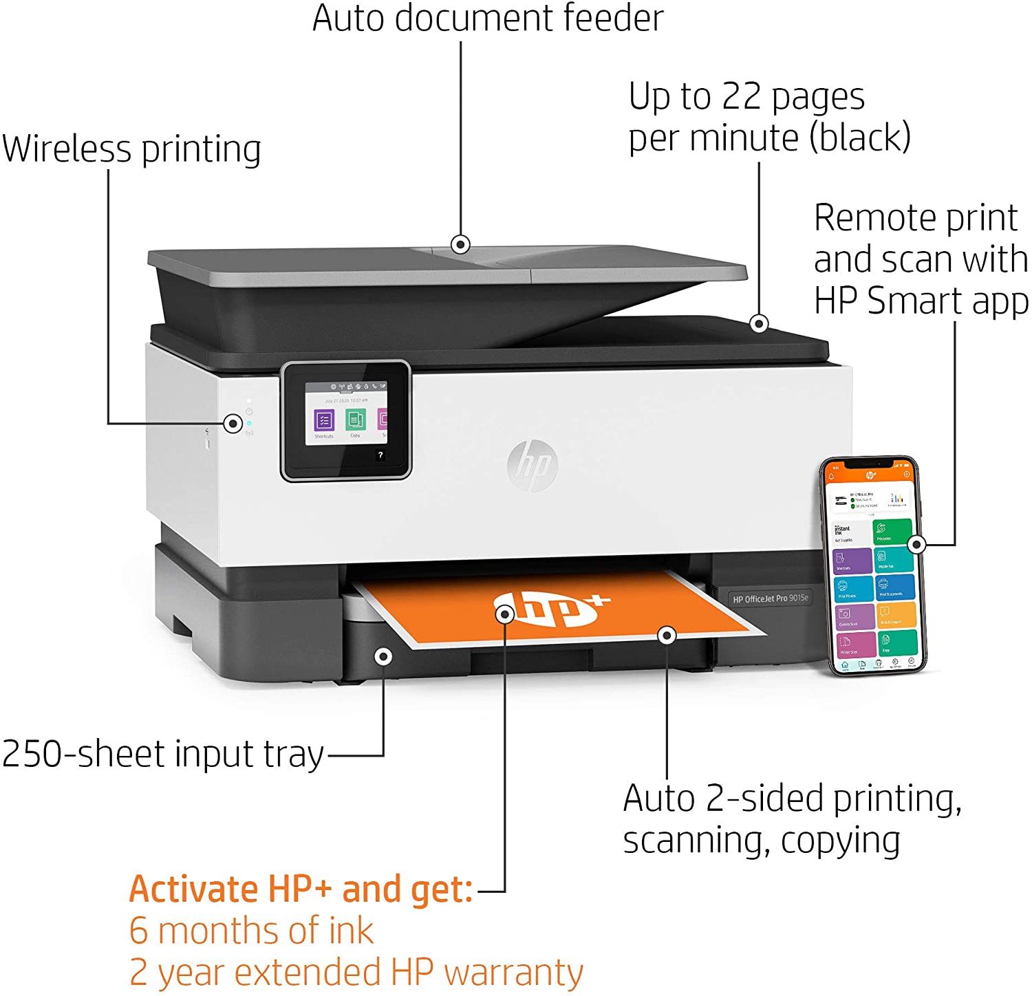 Review of HP OfficeJet Pro 9015e Wireless Color All-in-One Printer  (1G5L3A)