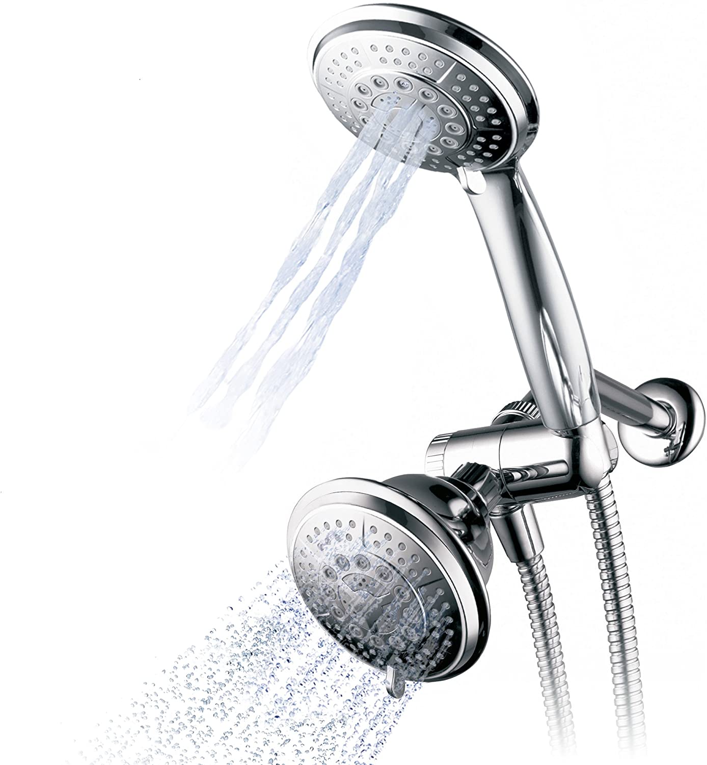 Review of Hydroluxe 1433 Handheld Showerhead & Rain Shower Combo. High Pressure 24 Function 4