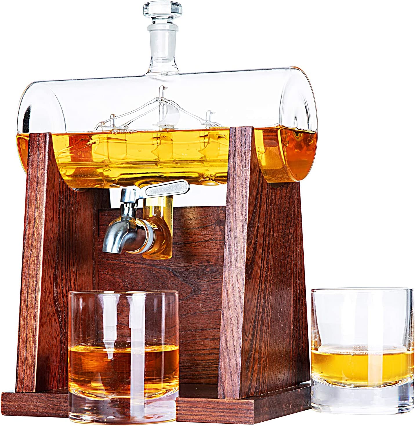 Review of - Jillmo Whiskey Decanter Set, 1250ml Whiskey Decanter with 2 Whiskey Glasses