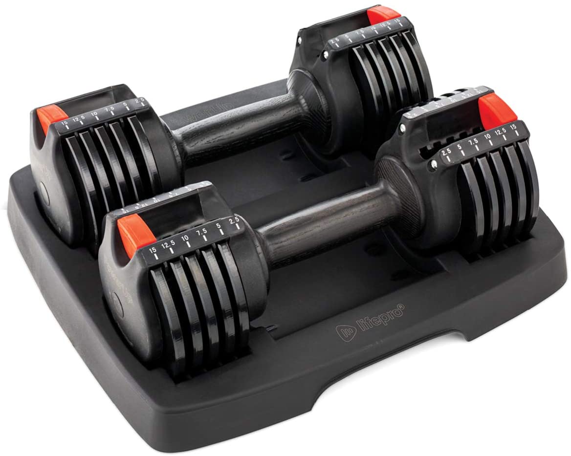 LifePro PowerUp Adjustable Weights Dumbbells Set