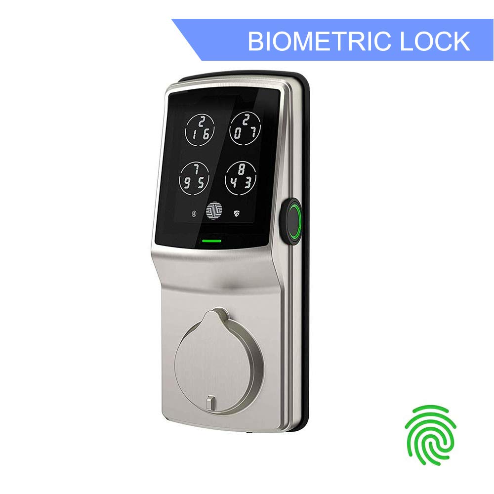 Lockly Bluetooth Keyless Entry Smart Door Lock (PGD728F SN) Patented Keypad Deadbolt Lock