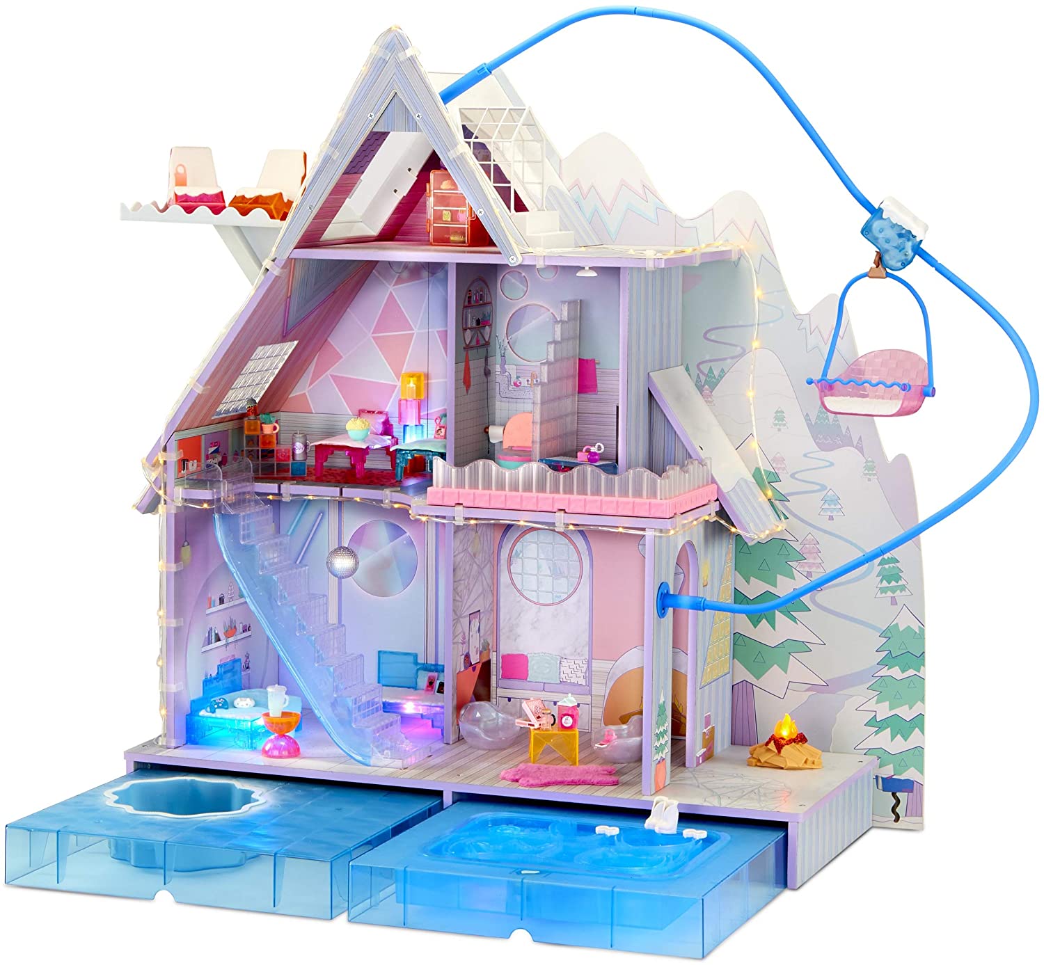 Review of LOL Surprise OMG Winter Chill Cabin Wooden Doll House