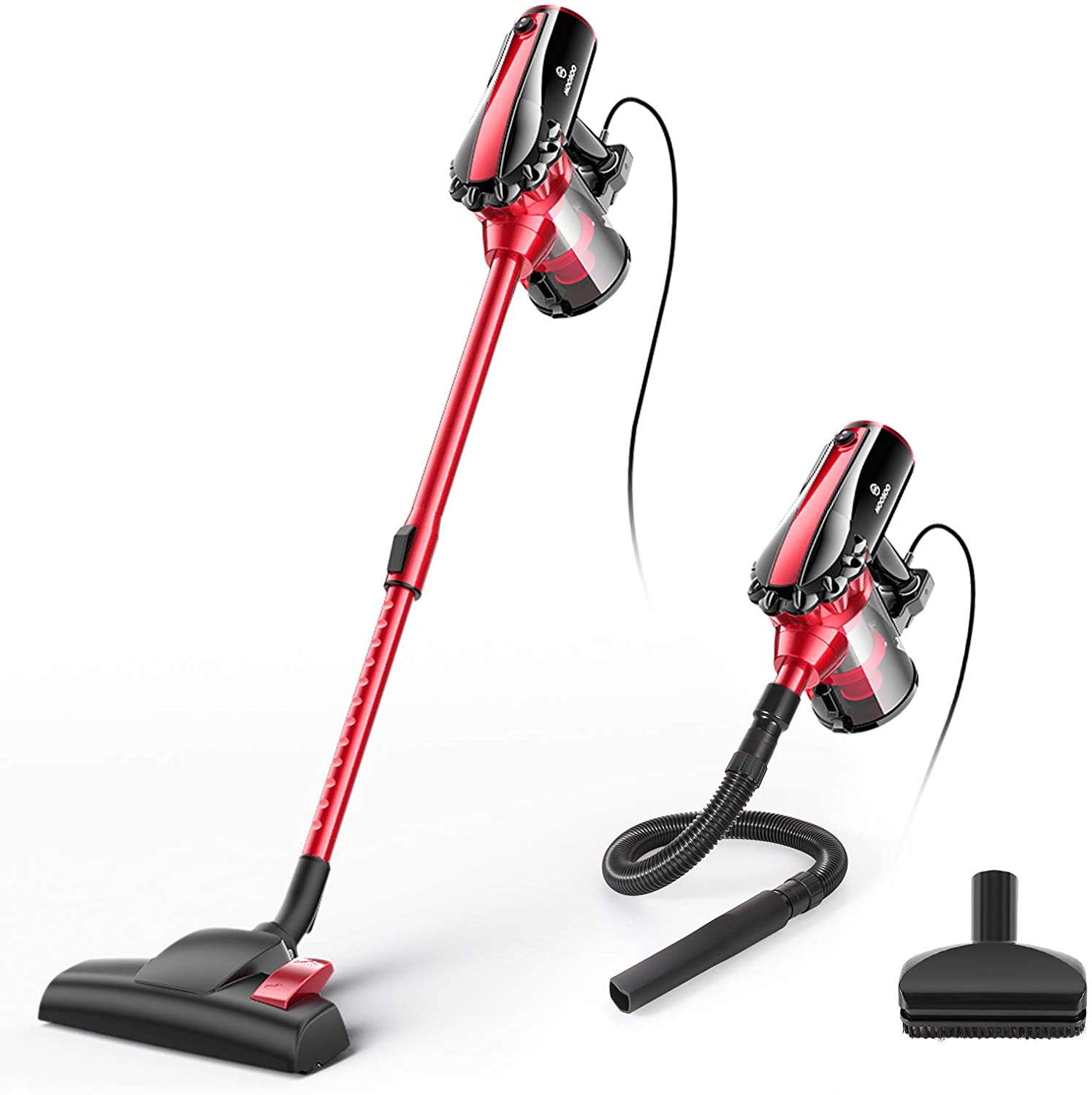 Review of MOOSOO Corded Stick Vacuum for Hard Floor with HEPA Filters,Hose, D600