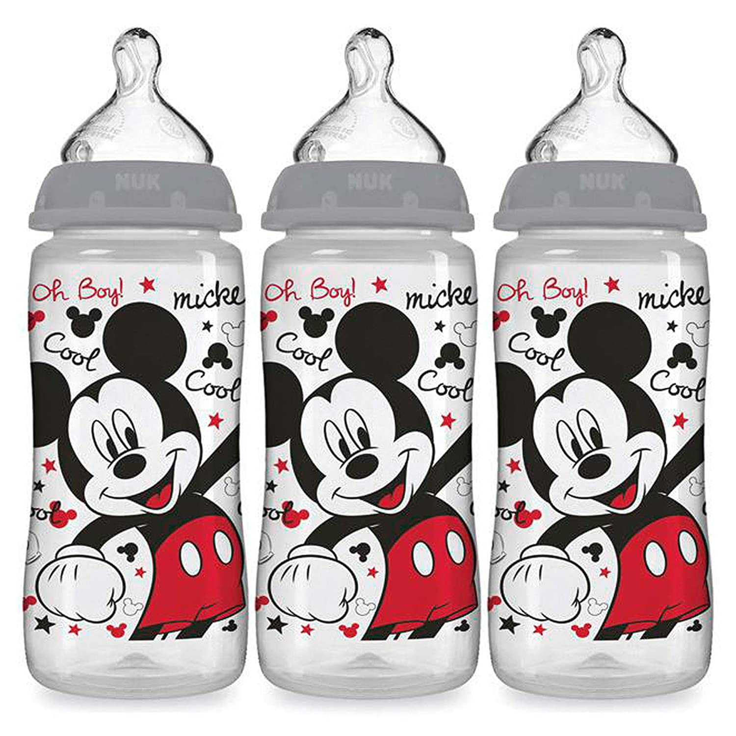 NUK Smooth Flow Disney Bottle, Mickey Mouse, 10 Oz, 3 Pack