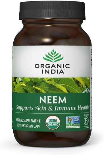 Organic India Neem Herbal Supplement - Supports Skin, Immune, & Liver Health, Detox, Healthy Inflammatory Response