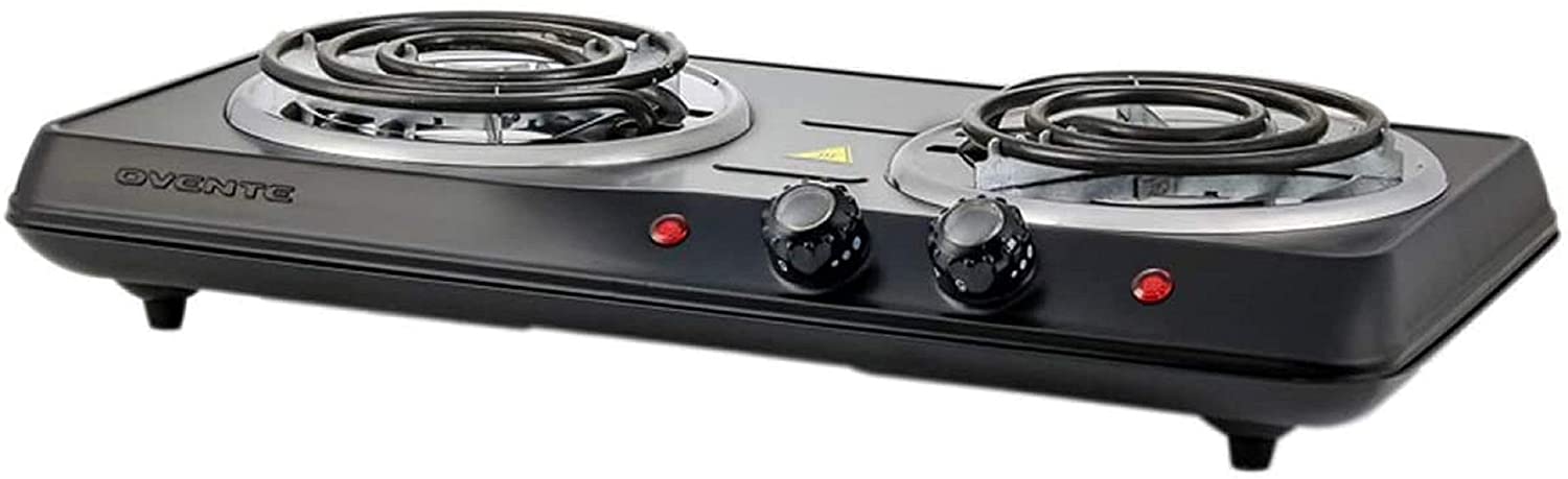 Review of Ovente 1700W Double Hot Plate Electric Countertop Coil Stove  BGC102B