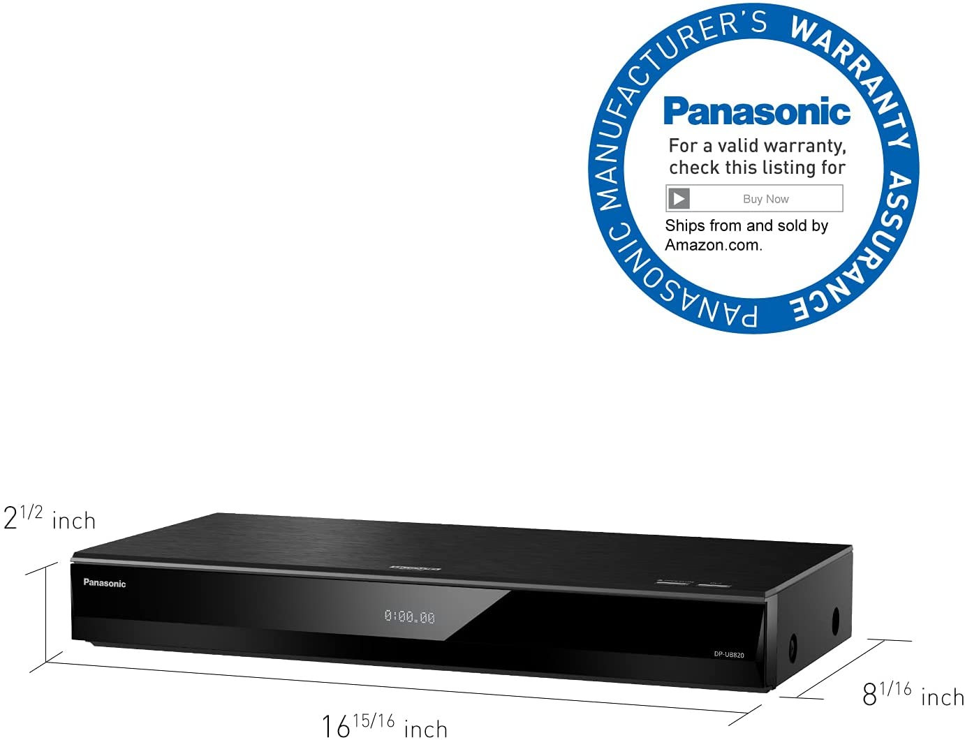Panasonic Streaming 4K Blu Ray Player - DP-UB820-K
