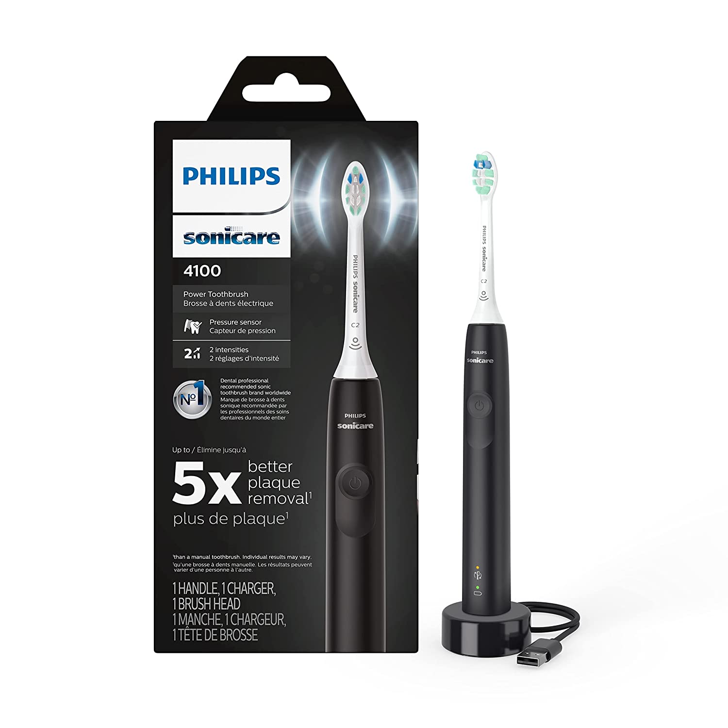 Philips Sonicare 4100 Power Toothbrush, Rechargeable Electric Toothbrush - HX3681/24