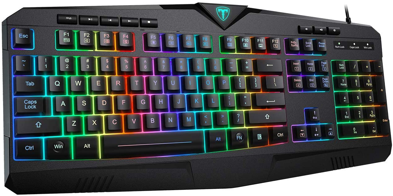 Review of PICTEK RGB Gaming Keyboard USB Wired Keyboard, Crater Architecture Backlit Computer Keyboard
