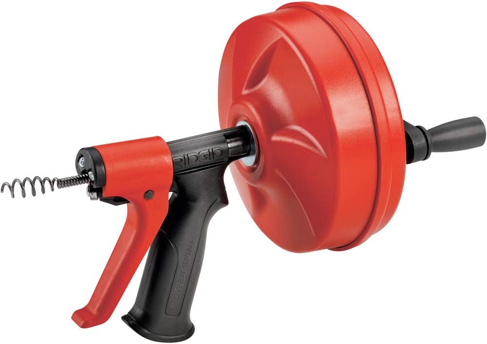 RIDGID 57043 Drain Cleaner, Power Spin+ / Red