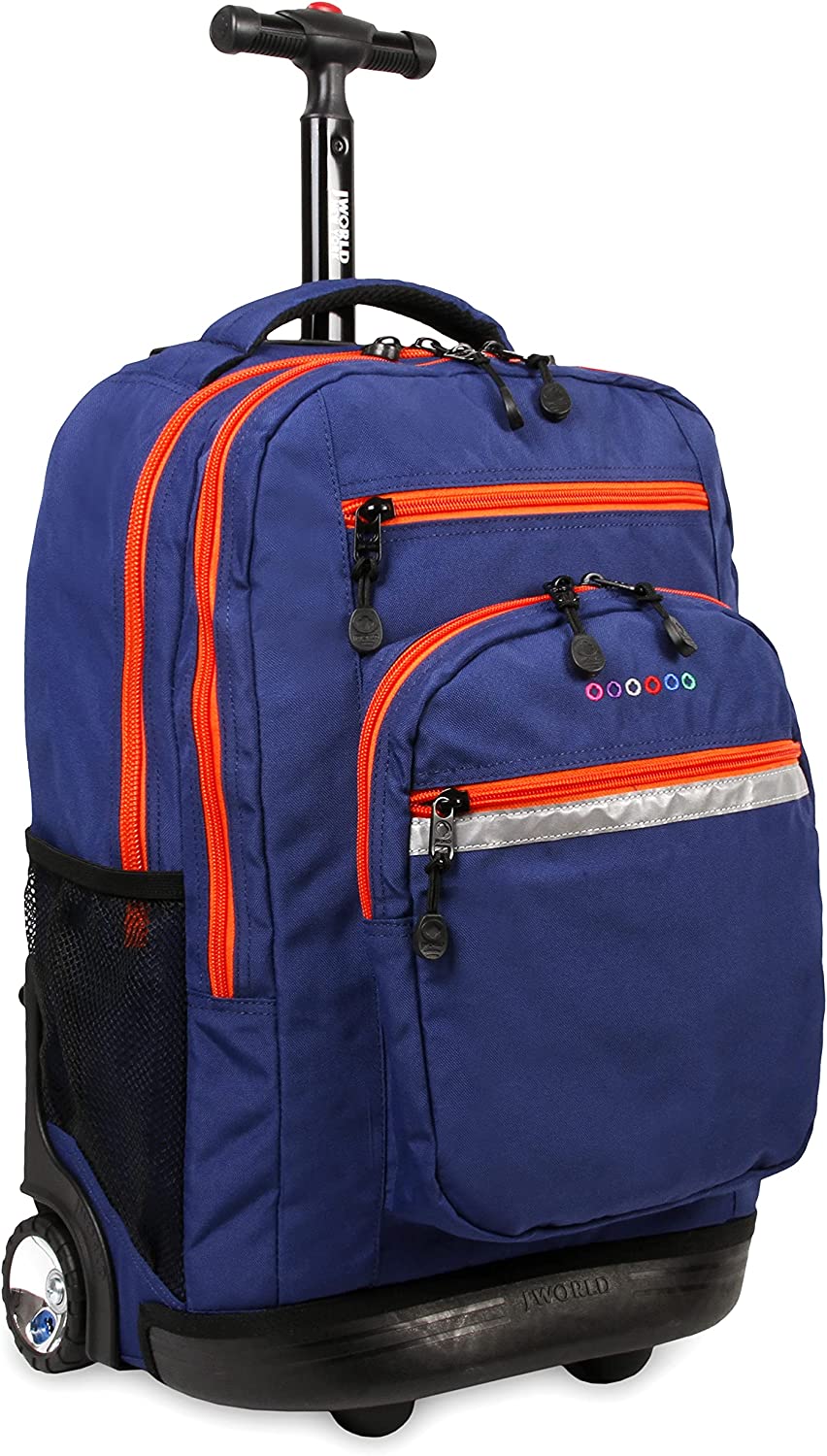 Sundance Rolling Backpack Girl Boy Roller Bookbag, Navy, One Size