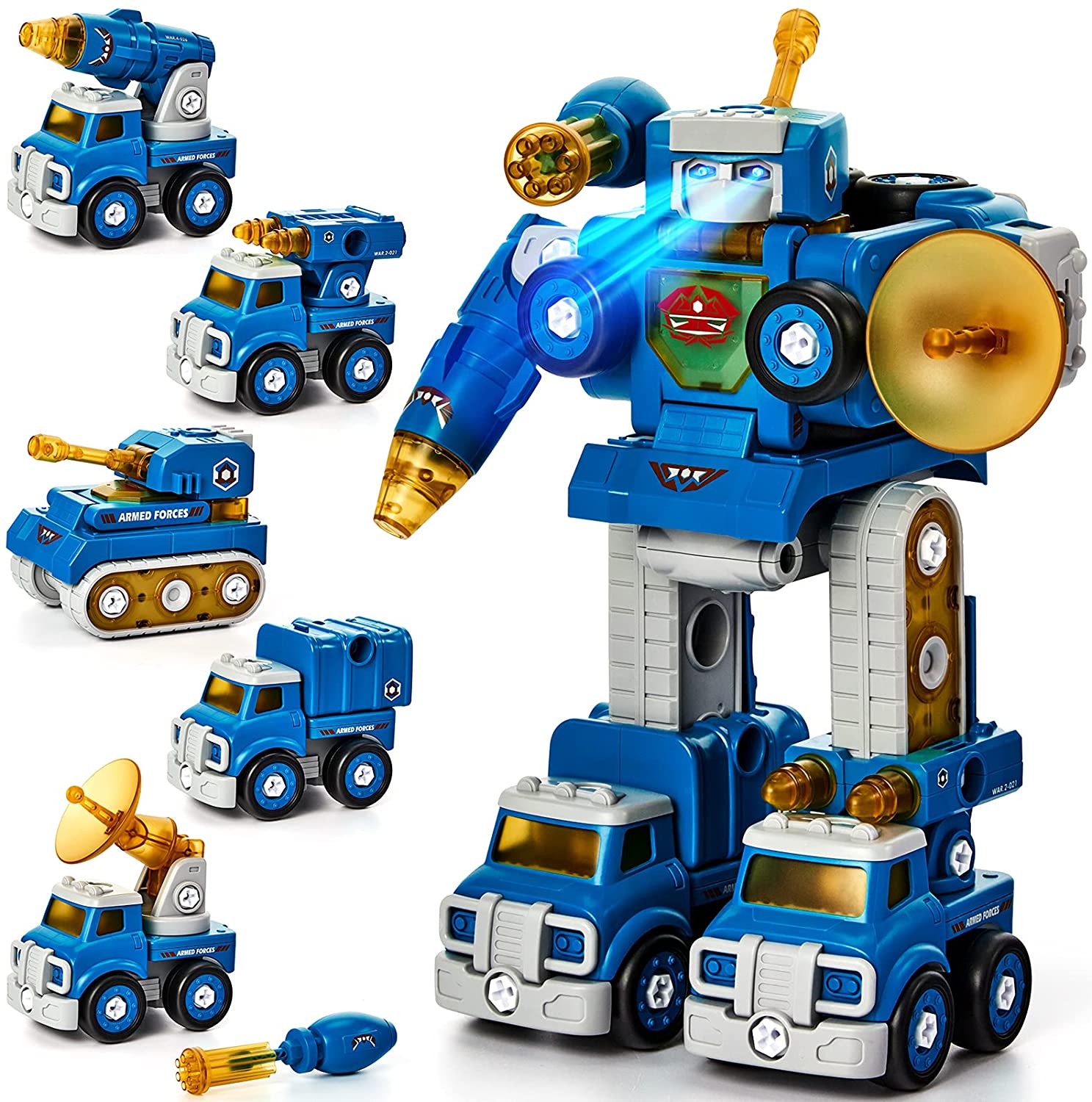 Take Apart Robot Toys Vehicle Set 5 in 1 Construction Toys for 5 Year Old Boys