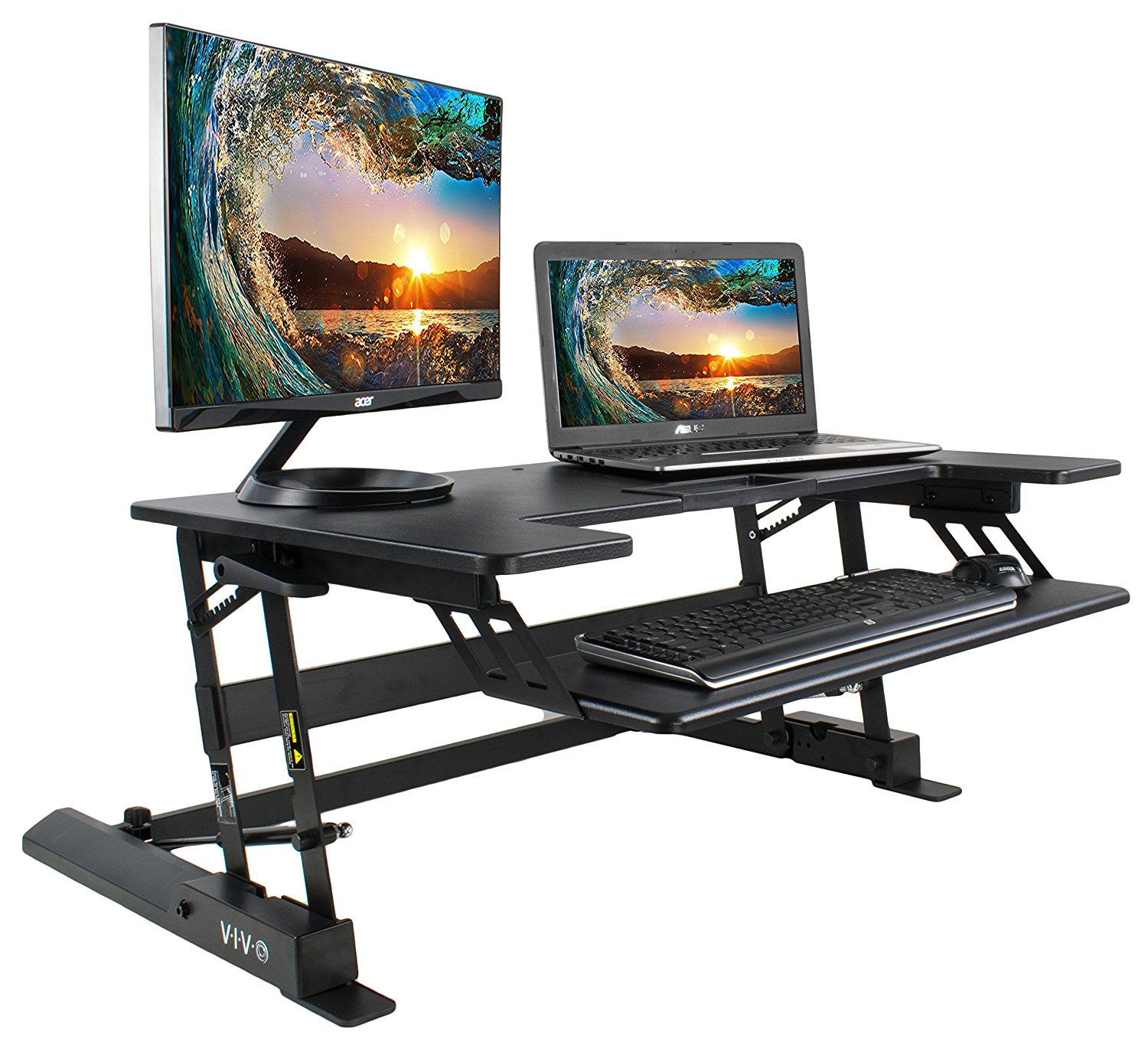 Review of VIVO Height Adjustable Standing Desk Sit to Stand Gas Spring Riser Converter | 36