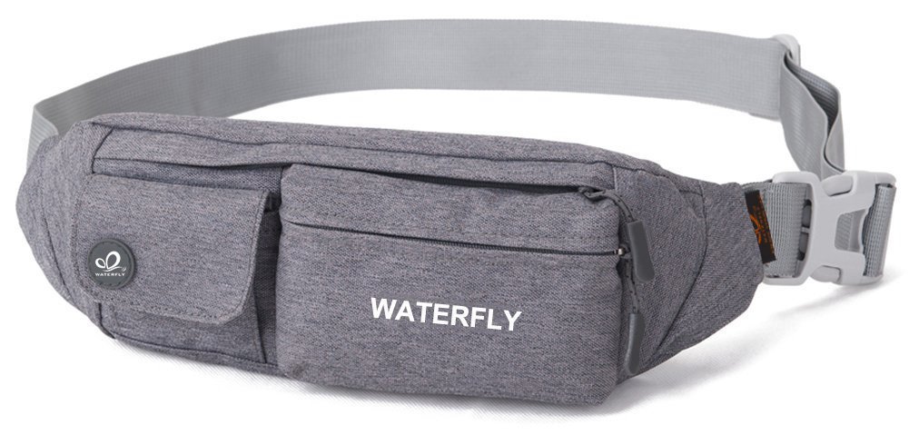 Review of WATERFLY Fanny Pack Slim Soft Polyester Water Resistant Waist Bag for Man Women