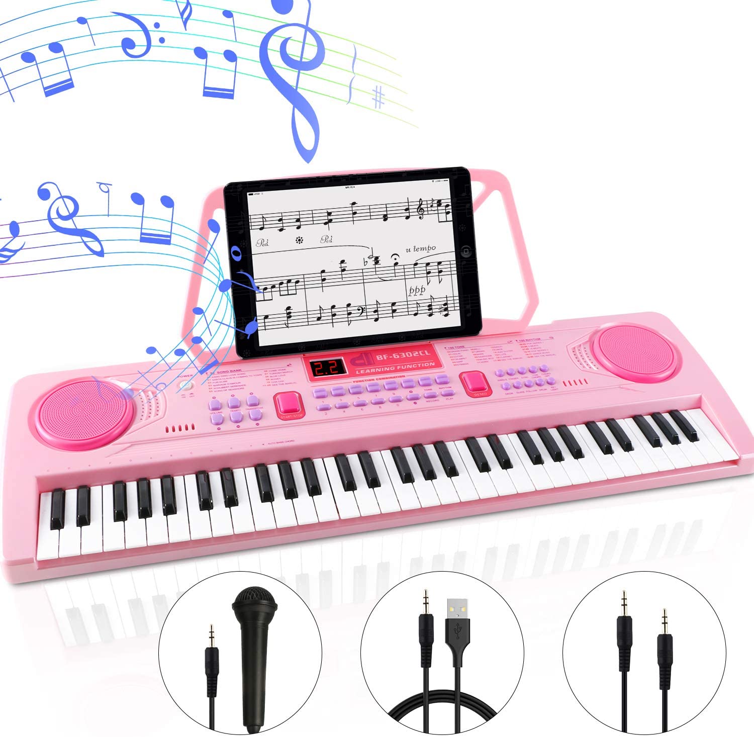 WOSTOO Electric Keyboard Piano for Kids-Portable 61 Key