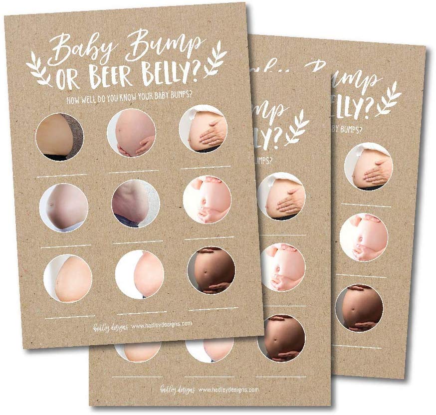 Review of 25 Rustic Beer Belly or Pregnant Bump Fun Baby Shower Game Idea Unisex Set