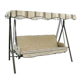 Review of Garden Treasures 3-Seat Steel Traditional Cushion Hammock Swing (Model: SC-GSN)