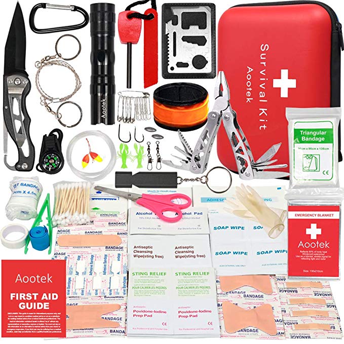 Review of Aootek Upgraded first aid survival Kit. Emergency Kit earthquake survival kit