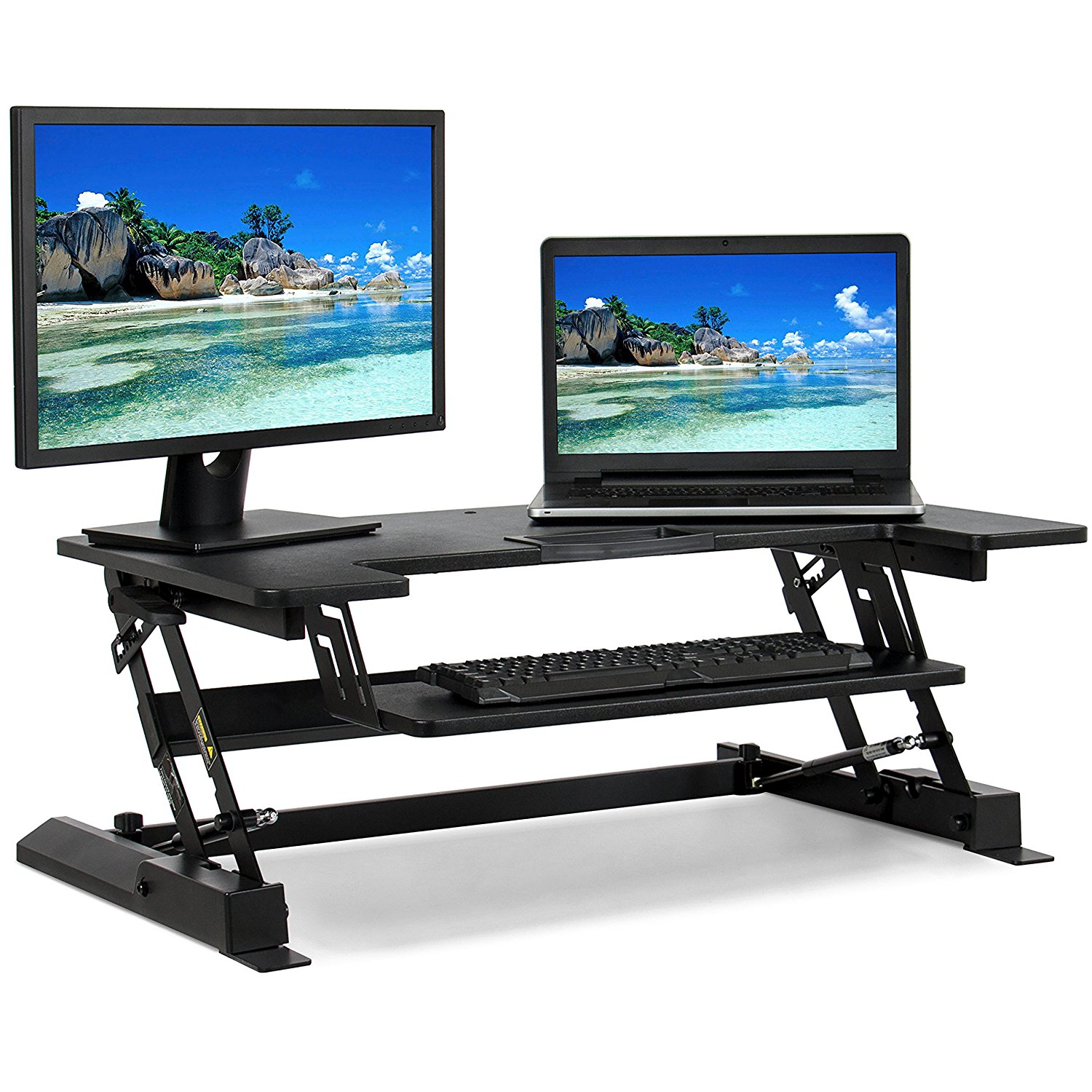 Best Choice Products 36in Height Adjustable Standing Tabletop Desk Sit to Stand Workstation