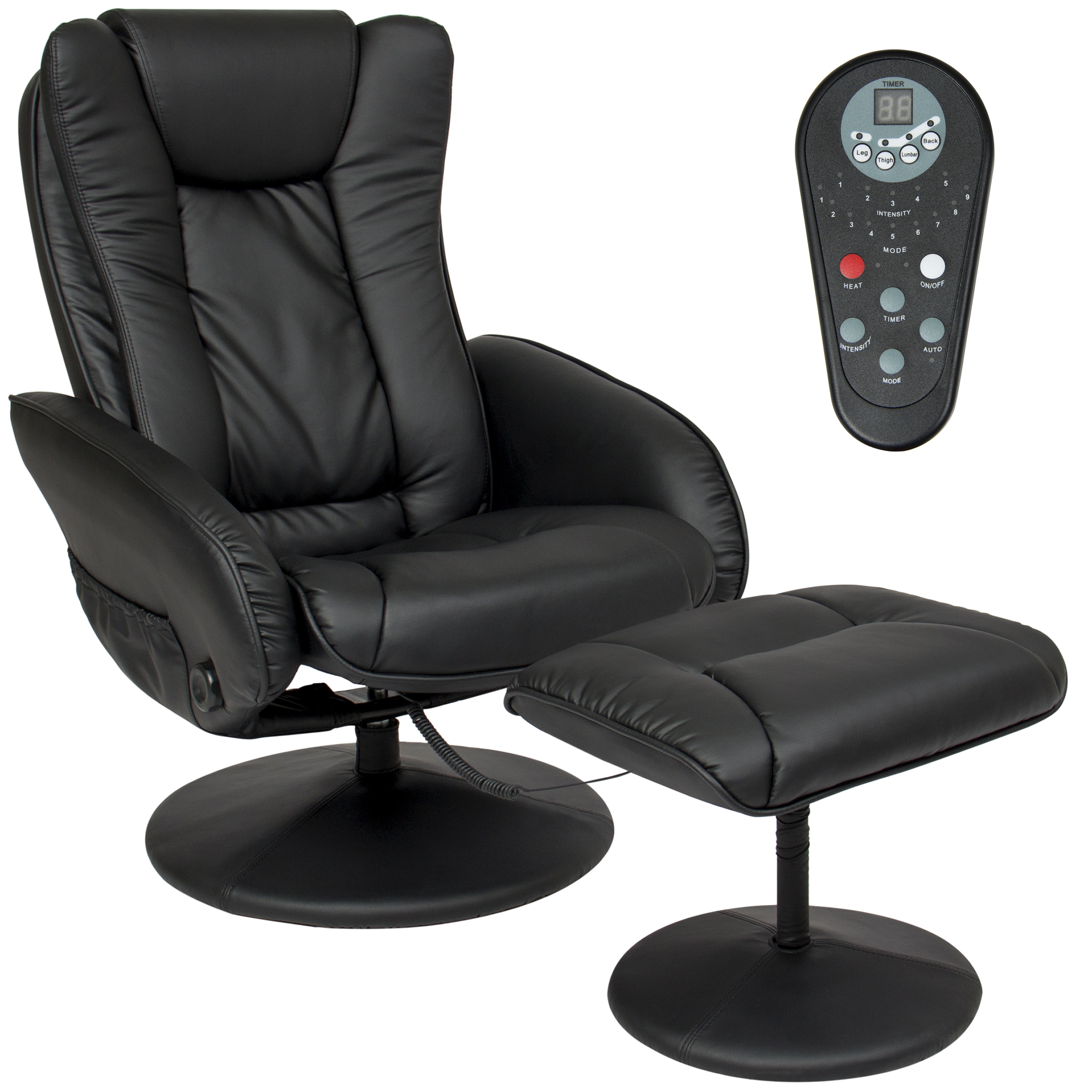 Best Choice Products Faux Leather Electric Massage Recliner Chair w/ Stool Ottoman