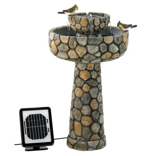 Review of Faux Stone Wishing Well Garden Solar Water Fountain