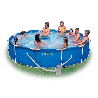 Intex 12-Foot by 30-Inch Family Size Round Metal Frame Pool Set