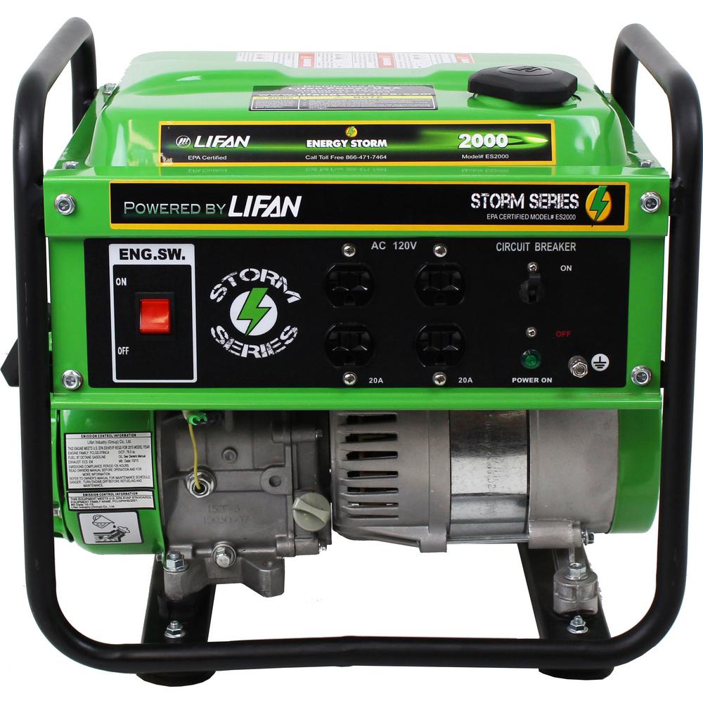 LIFAN Energy Storm 1,600/1,400-Watt Gasoline Powered 98cc 3 MHP Portable Generator