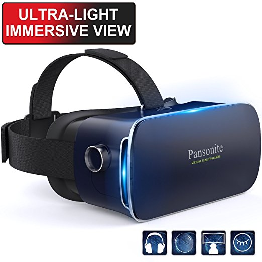 Pansonite 3D VR Glasses Virtual Reality Headset for Games & 3D Movies, Upgraded & Lightweight