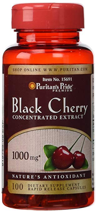 Puritans Pride Black Cherry 1000 Mg Capsules, 100 Count