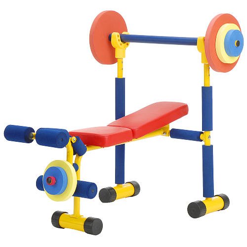 Review of Redmon Fun and Fitness Exercise Equipment for Kids - Weight Bench Set