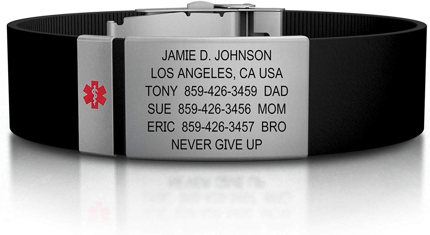 Review of Road ID Medical Alert Bracelet - Official ID Wristband with Medical Alert Badge - Silicone Clasp