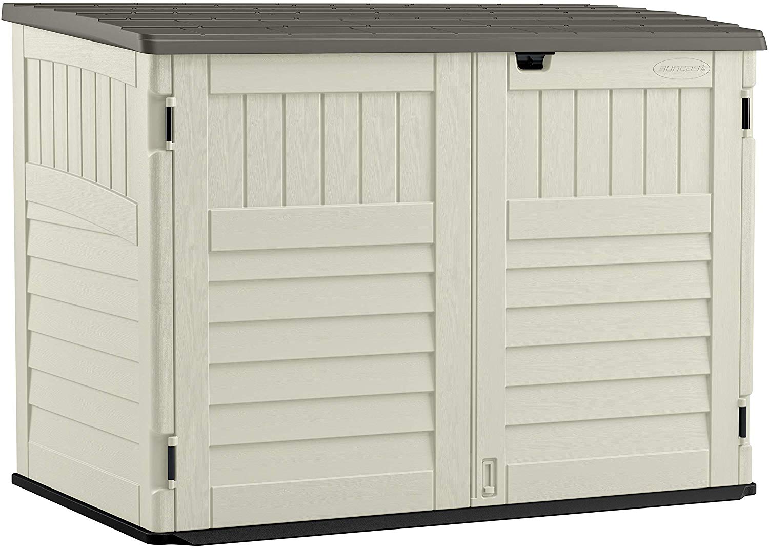Review of Suncast 5' x 3' Horizontal Stow-Away Storage Shed - Natural Wood-like Outdoor Storage