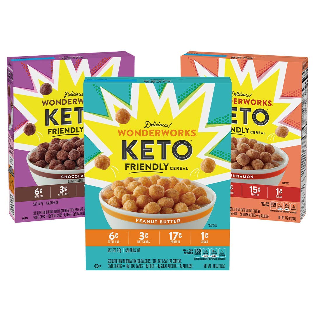 Review of - Wonderworks Breakfast Cereal Variety Pack, Chocolate, Cinnamon, and Peanut Butter, Keto Friendly